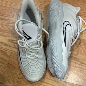 White Athletic Sneakers with Black Accents